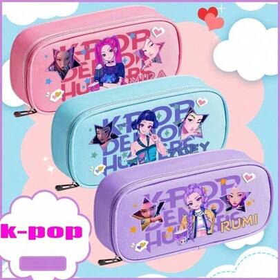 KPOP Witch Hunting Girl Group Pencil Case, Stationery Storage Bag, Pencil Box, Large Capacity Zipper Pencil Pouch, Student Supplies, Large Capacity Storage Bag, Gargle Bag, Cosmetic Bag, Student Gift, Back To School Supplies, Study And Office Supplies