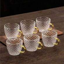 12pcs/6pcs/4pcs/2pcs Set Dragon Scale Patterned Glass Cup, 120ML Small Tea Cup, Luxury Cup, Whiskey Glass, Suitable For Tea, Coffee, Home, Office, Cafe - Clear - View 2