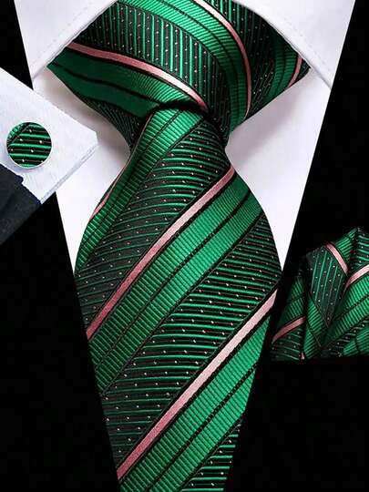 Men Tie Sets Classic Fashion Necktie Set With Cufflink Business Party