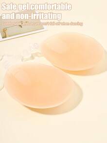 1pc Reusable Strapless Invisible Silicone Bra For Women, With Transparent Shoulder Strap - Multicolor - View 4