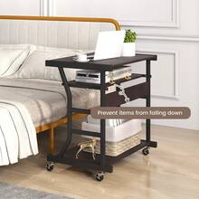 COSTWAY 29.5" Computer Desk With Pull-Out Keyboard Tray And Wheels, Brown - Brown - View 4