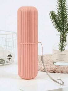 1 Set Estuche portátil para cepillo de dientes de viaje, incluye vaso de enjuague con tapa, soporte para pasta de dientes y cepillo de dientes, tema de Halloween - Rosa - Ver 17