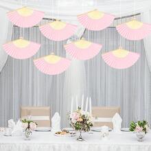 16/8件套粉色婚礼回礼扇套装，女士折叠手扇，粉色蝴蝶结，流苏，透明袋，婚礼派对装饰。适合作为新娘礼物、婚宴、生日派对、伴娘拍照道具、夏季扇子、活动及派对用品，多件套派对回礼包 - A - 查看 6