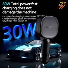 W&O 30W 快速车载充电器，带可伸缩 Type-C 线缆和 USB 接口 - A - 查看 2