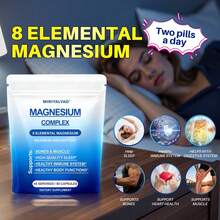 8-In-1 Magnesium Complex Supplement 90 Capsules, 1000mg With Magnesium Glycinate, Citrate, Malate, Taurate, Easy Absorption For Sleep, Muscle Relaxation, Nerve & Heart Health, Energy, Non-GMO, Vegan - 2 cái - Xem 4