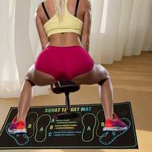 2-In-1 Colored Coded Squat Pad With Anti-Slip Surface And Impact-Absorbing Buffer Training Mat - Durable HighQuality Gym Floor Mat For Home And Gym Use, Suitable For Squats, Deadlifts, Lunges, Leg Presses And More. Red/Black Color Scheme, With Dual-Toned Anti-Slip Design That Features Targeted Muscle Training Zones, Ensuring Stability And Comfort For Strength Training And Home/Gym Workouts - 粉色 - 查看 6