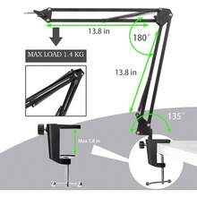 YOUSHARES Mic Stand With Pop Filter - Mic Boom Arm With Mic Cover Foam Compatible With MV7 Microphone - Mic Stand - View 3