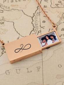 Custom Photo Locket Necklace, Custom Engraved Picture Locket, Photo Necklace, Photo Jewelry, Personalized Valentines Gift For Wife Girl Friend - Multicolor - View 9