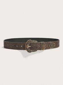 1pc Plus Size Women's Bohemian Vintage Western Style Brown Chunky Belt, Retro Antique Copper Embossed Waist Belt, Suitable Dresses, Coats, Sweaters, Pants, Party, Casual, Dating, Campus, Music Festival, Winter - Cà phê - Xem 9