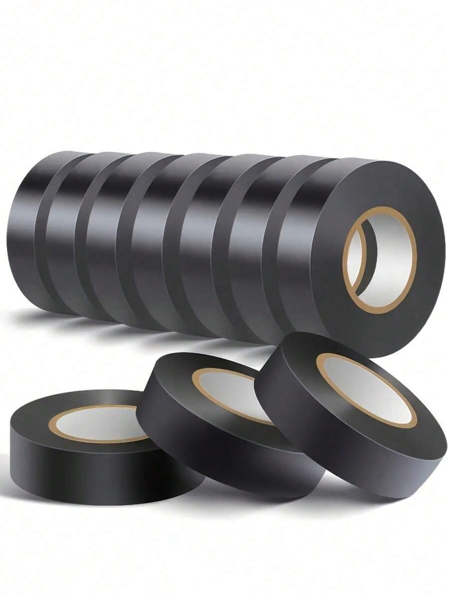 10pcs High-Temperature Resistant Black Rubber Electrical Tape - Durable, Flexible, Insulating Adhesive For Industrial Use, Home Appliances & Mechanics, Electrical Connections, High-Temperature Resistant Rubber Electrical Tape Industrial Us - one-size - View 1