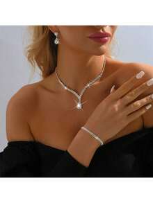 女士首饰套装，送给她的时尚礼物 - 白色 - 查看 2