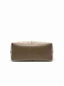 Mother-Daughter V-Shaped Patchwork Bag Set - A Fashionable Lady's Handbag With A Minimalist, High-End Feel. This Is A Multi-Functional Vintage Shoulder/Crossbody Bag With A Long Strap, Very Suitable For Office Workers - Brown - View 5