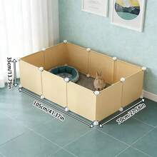 DIY Interlocking Pet Fence For Small Dogs, Guinea Pigs, Mini Rabbits, Kittens, Puppies, Small Animals Safety Barrier - Multicolor - View 2