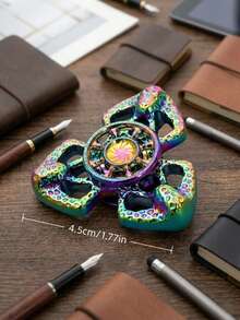 eyekan Metal EDC Handheld Spinner, Adult Stress Relief Toy Alloy Flame Butterfly Design Fidget Tool, Smooth Rotating Desktop Gadget, Suitable For Office, Travel, Commute And Everyday Carry - Multicolor - View 7