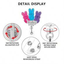 Easter Badge Reels With Alligator Clip Funny ID Badge Holders Cute Bunny Badge Reel Designs Retractable Bow Shape Easter Badge Holder For Nursing Medical Students Nurse Name Accessories For Work - 復活節 989 - 查看 2