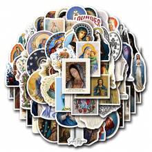 62PCS Virgin Mary Stickers High Quality Stickers Decals Scrapbook,Journaling,Laptop,Bumper,Skateboard,Water Bottles,Computer,Phone Stickers Can Bring A Lot Of Fun To Your Life,The Perfect Gift For Adults - Multicolor - View 9