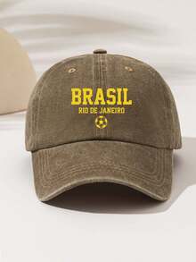 Mũ lưỡi trai mùa hè in hình ngôi sao Brazil, kiểu dáng vintage, chất liệu denim mài, chống nắng, phong cách hippie cá tính, vành cong, có thể điều chỉnh kích cỡ đầu, mũ lưỡi trai vành cong unisex, kiểu mũ "Dad Hat". - Mũ có thể giặt được 5 - Xem 23