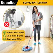 Spin Mop Replacement Head For O Cedar 2 Tank RinseClean, 4 Microfiber Mop Refill, 1 Scrub Brush, 1 Mop Stick, 1 Mops Base, Deep Cleaning, 30" To 58" Mop Handle Replacement - (4+1+1+1) PCS - Xem 6