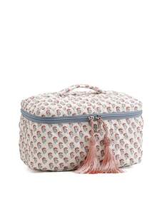 Large Capacity Floral Quilted Cosmetic Bag, Portable Cute Flower Travel Pouch Make Up Bag Toiletry Bag Makeup Storage Holiday Essentials - Multicolor - View 8
