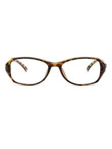 1 Pair Women's Leopard Print Oval PC Frame Retro Solid Color Personalized Glasses - Multicolor - View 3