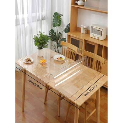 1pc 2mm Thick PVC Desk Pad, Waterproof Desk Protector Mat, Computer Desk Mouse Pad, Dining Table Placemat, Study Desk Protective Cover, Kitchen Countertop Pad, Transparent All-Season Desk Blotter, 2.0mm Thick Desk Protection Film, Suitable For Computer Desk, Study Desk, Living Room, Dining Room, Kitchen, Bedroom, Universal Desk Mat, Easy To Clean