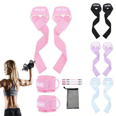 1 par de muñequeras ajustables antideslizantes, para entrenamiento de fuerza, soporte para levantamiento de pesas, guantes de agarre para gimnasio y fitness