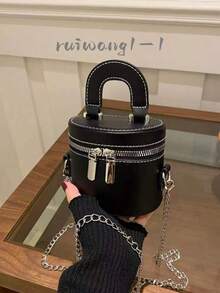 2026新款批发独特高品质化妆盒、迷你口红包、女士单肩斜挎包 - 黑色 - 查看 1