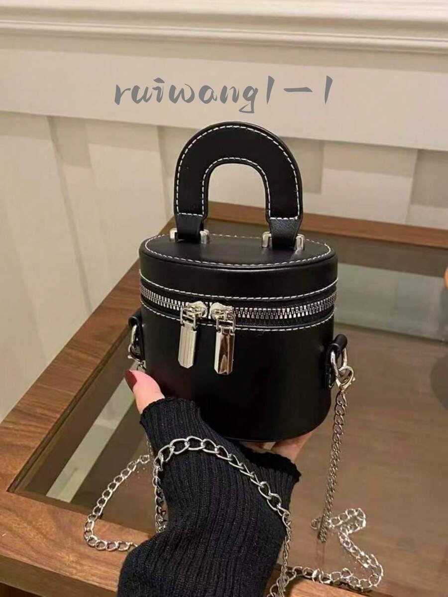 2026新款批发独特高品质化妆盒、迷你口红包、女士单肩斜挎包 - 黑色 - 查看 1