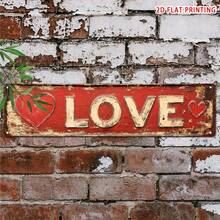 1pc 2D Flat Vintage LOVE Sign, Creative Street Style Decor, Home/Room/Restaurant/Cafe/Garage Decoration, Farmhouse Style - Multicolor - View 4