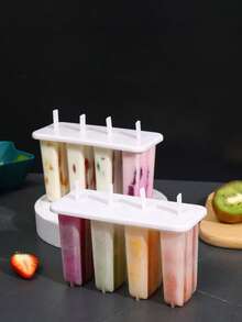 1pc 4-Cavity Popsicle Mold With Lid, Cute Ice Lolly Maker, DIY Ice Cream & Ice Lolly Mold For Home Use - One Size - View 2