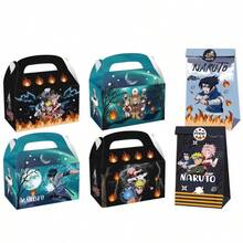 12pcs Party Favors Birthday Party Decorations Paper Gift Bags Handle Candy Box Handheld Paper Box Gift Anime Narutos Gift Bag Kraft Paper Flat Mouth Bag Sticker Set Birthday Party Gift Candy Box Set Party Supplies - A - View 2