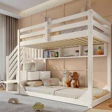 Kids Bed Frames, Headboards & Footboards - White + Wood + 90cm*200cm-1 - View 6