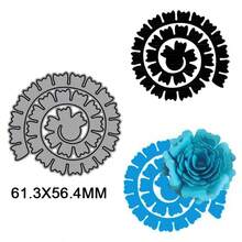 Molde de corte de metal en espiral con flores 3D, adecuado para hacer tarjetas, álbumes de fotos hechos a mano, estampado en relieve, corte y plantillas de sellos, aplicable para manualidades de papel y artesanías - plata - Ver 19