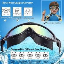 Swim Goggles 2 Packs Anti-Fog Anti-UV Wide View Swimming Goggles For Kids 3-14, Back To School - Black-2 - View 5