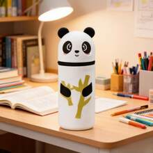 Panda Silicone Pencil Case, Heart/Bamboo Panda Pattern, Soft Silicone Material Pencil Box And Holder, Animal Pattern Pencil Case Gift - Two Bamboo-panda Pen Holder - View 5