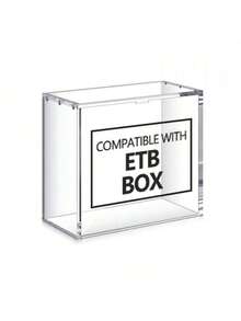 1pc ETB Protector Case 5mm Acrylic Display Case , Clear Ultra Acrylic Compatible With Elite Trainer Box, Dustproof Display Box Durable & Impact-Resistant Magnetic Lid Closure Crystal Clear Showcase - Clear - View 1