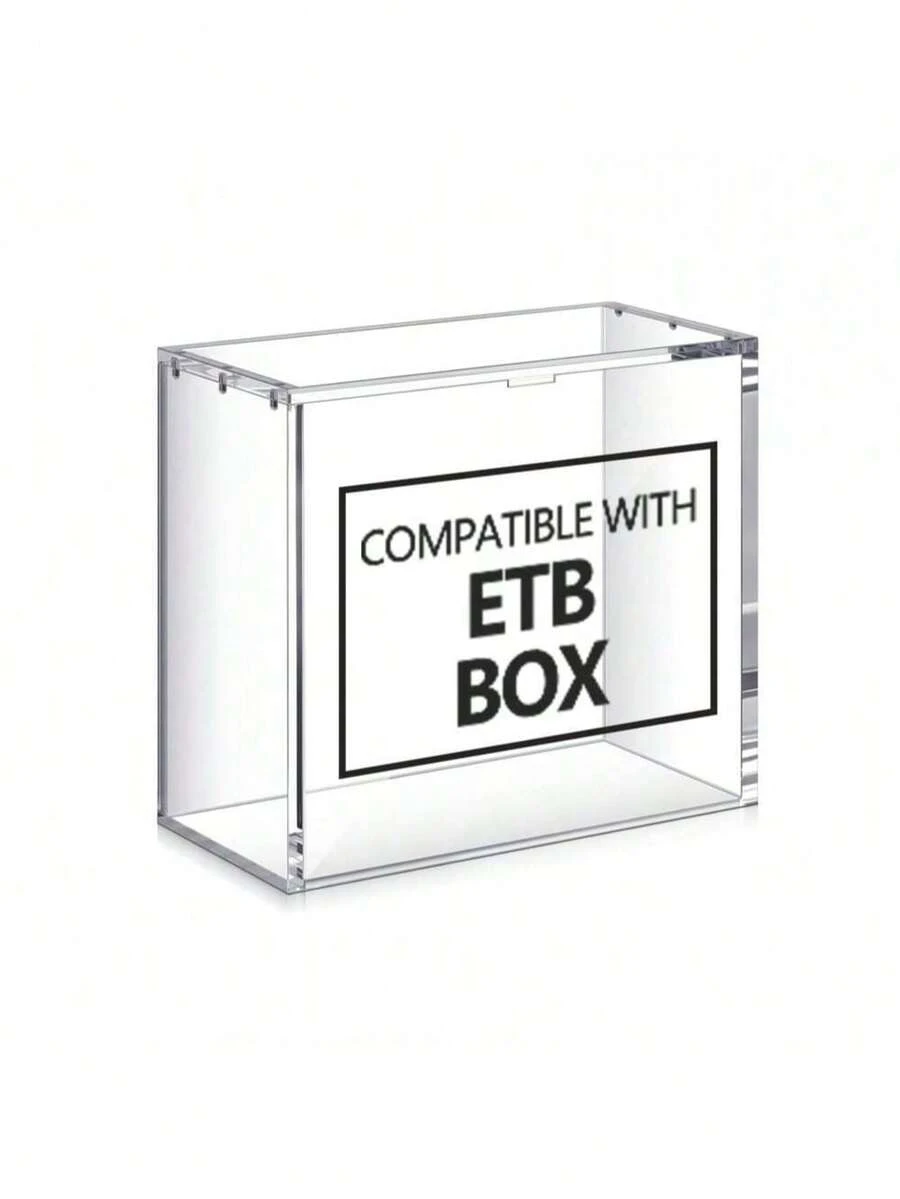 1pc ETB Protector Case 5mm Acrylic Display Case , Clear Ultra Acrylic Compatible With Elite Trainer Box, Dustproof Display Box Durable & Impact-Resistant Magnetic Lid Closure Crystal Clear Showcase - Clear - View 1