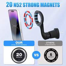 1pc Magnetic Black Car Air Vent Phone Holder, 360 Degree Rotation, Fits All Smartphones - Rotatable Magnetic Phone Holder - View 8