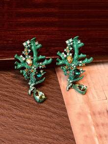 1 Đôi bông tai dáng dài thiết kế san hô xanh độc đáo, thanh lịch, thời trang, phù hợp cho nữ giới đeo hàng ngày, lễ hội, kỳ nghỉ, dự tiệc, làm quà tặng cho mẹ. - màu xanh lá - Xem 4