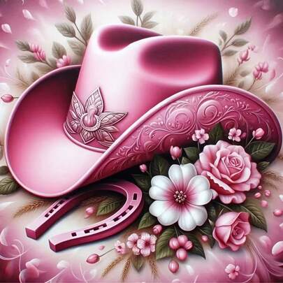 1pc [30*30cm/11.8*11.8in][40*40cm/15.7*15.7in]5D Acrylic Diamond Painting Kit, Pink Hat Pattern, Suitable For Adult Beginners DIY Mosaic Diamond Art, Full Drill Handmade DIY Diamond Painting, Applicable For Living Room, Bedroom, Office Wall Decor Painting, Surprise Art Home Decor Gift For Family And Friends