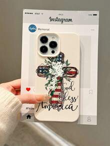 1pc New Hot-Selling Beige Leather Texture TPU Cross & Flower Pattern Shockproof Phone Case Suitable For IPhone 17 Pro Max/17/17 Pro/16 Pro Max/16 Pro/16/15 Pro Max/15 Pro/15 Plus/15/14 Pro Max/14 Pro/14 Plus/14/13 Pro Max/13 Pro/13/12 Pro/12/11/XR And Galaxy S25/A14/A23 5G/A15/A32/A33/A53/S20 FE/S21/S23/S24/S25/S24 Ultra/A71/A55/A36/S21 FE/S24 Plus/S23 Ultra/S25 Ultra, Can Be Used As New Year, Holiday, Ramadan, Couple, Birthday, Family, Girlfriend, Boyfriend Or Self-Use Gift - Multicolor - View 5