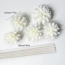 5/20/50 Peças Conjunto de Varetas Difusoras de Fragrância e Flores de Espuma Branca, Varetas Difusoras de Flores Perfumadas de Espuma, Varetas Difusoras de Fragrância de Fibra, Acessórios de Decoração para Casa, Adequado para Quarto, Escritório, Banheiro, Festa de Casamento - Multicolorido - Visão 4