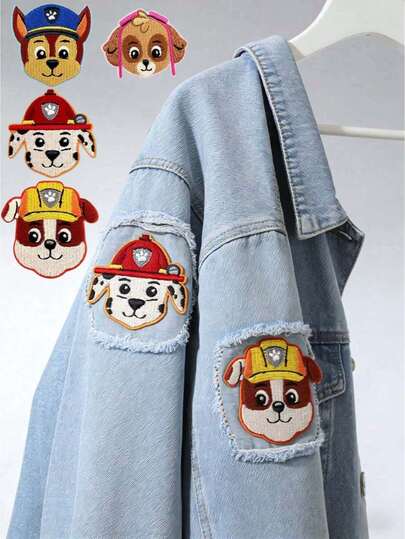Paw Patrol 2pcs/4pcs Embroidered Anime Badge, Random Color And Style (4pcs/Set), Dog Agent Team Embroidered Trademark Armband, Dog Shape Cloth Label, Cartoon Cute Embroidered Badge Cloth, Clothing Decoration Patch, Embroidered Badge Label Clothing And Hat Accessories DIY Ironing Patch, Ironing Or Sewing, Suitable For Bags And Clothing Decoration, Suitable For Backpacks, Vests, Fitness Bags, Hats, Clothes, Best Birthday And Graduation Gifts
