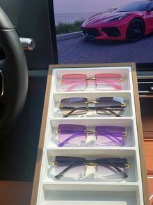 4 pares de gafas de moda sin marco rectangular para mujer - Multicolor - Ver 5