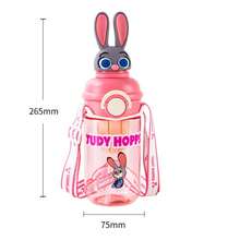 Disney Zootopia 3D Character Head Drinking Cup With Straw, 560ML Capacity, With Carrying Strap, Suitable For School - Multicolor - View 7