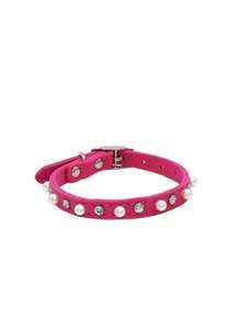 1 pieza/4 piezas Collar de mascotas con perlas y diamante de imitación, adecuado para gatos y perros pequeños - Multicolor - Ver 8