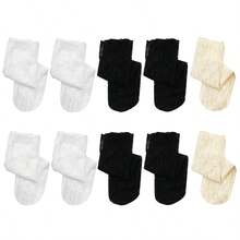 chuanwa（2） 1/5/10 Đôi tất lưới rỗng mùa hè dành cho nữ, thời trang Harajuku, phong cách Nhật Bản cổ điển, tất ren xếp nếp gợi cảm, siêu mỏng, trong suốt, mềm mại - Nhiều màu - Xem 14