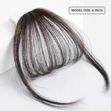 1件新款合成自然额头假发假刘海空气刘海假发女款逼真漫画齐刘海隐形假发 - 彩色 - 查看 14