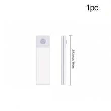 1 pieza Luz nocturna LED con sensor de movimiento ultra delgada de plata, inalámbrica, recargable por USB, adecuada para dormitorio, escaleras, armario, cocina - Plateado - Ver 14