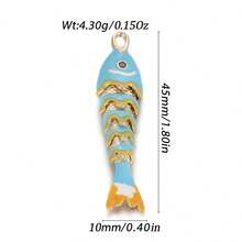 1pc Copper Multi-Style Fish Pendant, Suitable For DIY Bracelets, Necklaces, Anklets, Beach Vacation And Daily Wear, Great Gift Idea - Multicolor - View 33